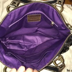 Coach Bags - Large Coach Poppy Tote-bag, Black/shimmery gold Coach Bags - Large Coach Poppy Tote-bag, Black/shimmery gold